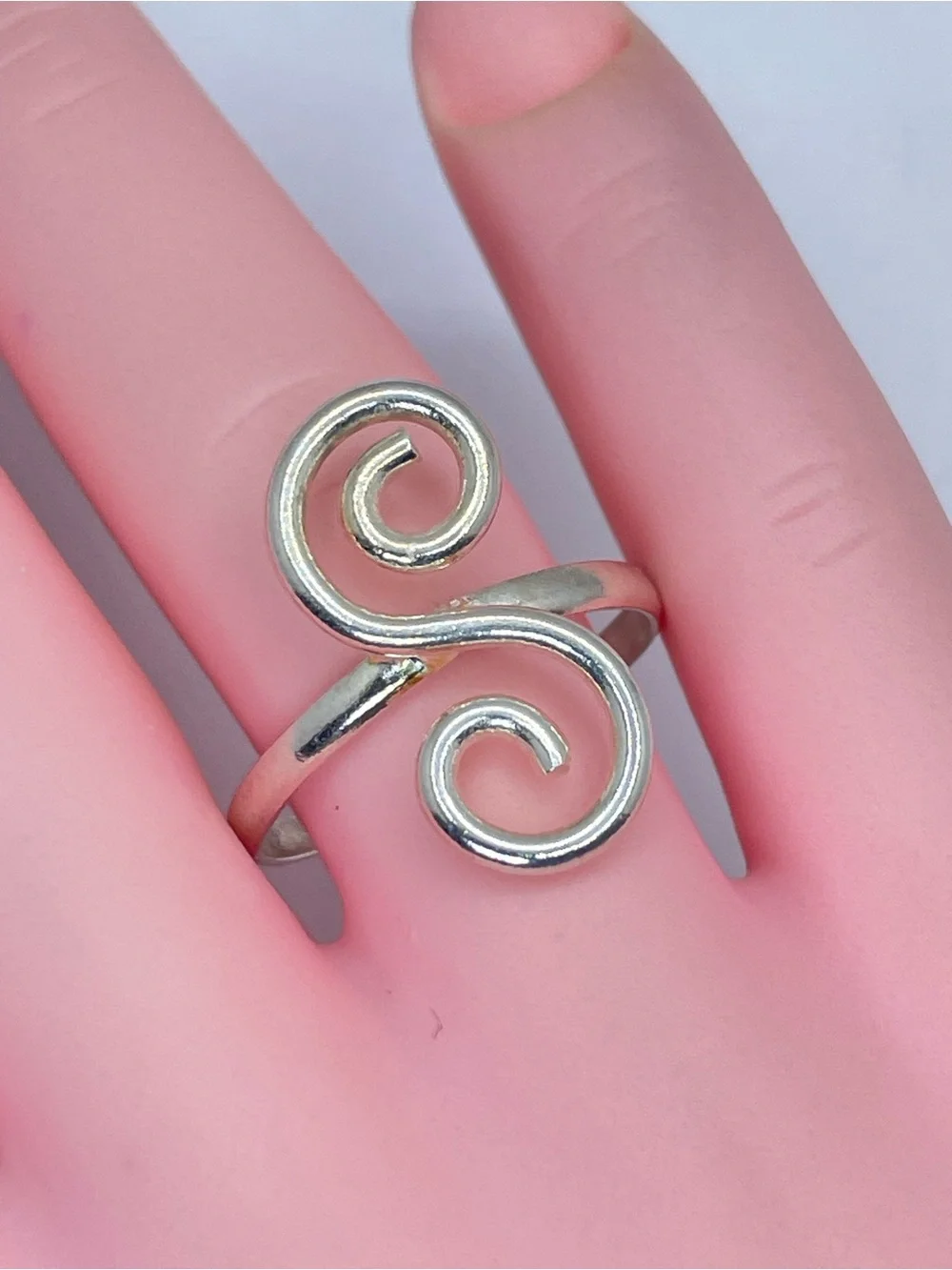 Vintage Mexico Silver Spiral Swirl Statement Ring Boho Southwestern Minimalist